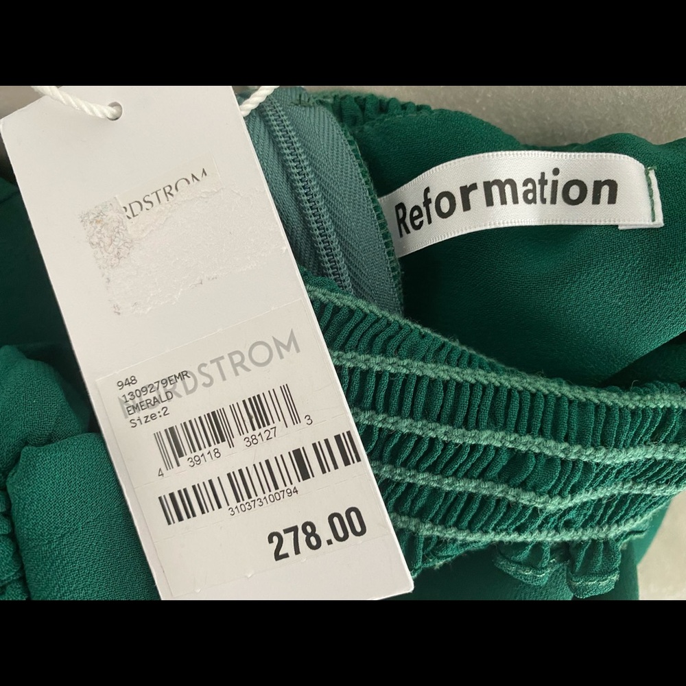 NWT Reformation Archie Dress Emerald (Size 2) - Picture 7 of 7